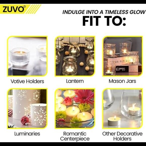 8 Hour Tea Lights Candles (50 Pack) - White Long Lasting Tea Lights -Smokeless - Picture 6 of 8